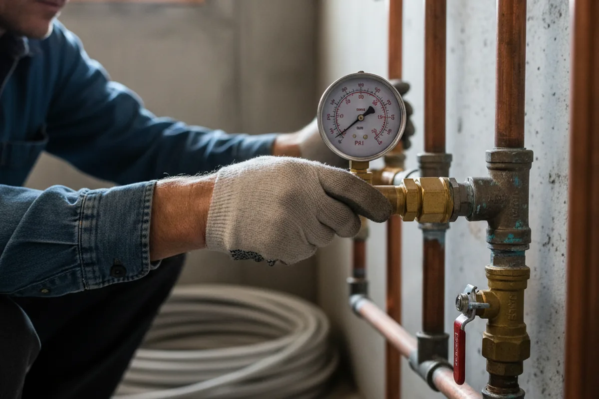 Pressure testing a repaired line during Water Line Repair in Deer Trail